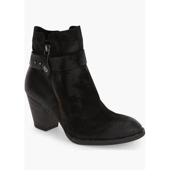 Paul Green Dallas Black Nubuck Bootie Distressed US8/UK5.5 Dual Zipper New $450 - Picture 2 of 14